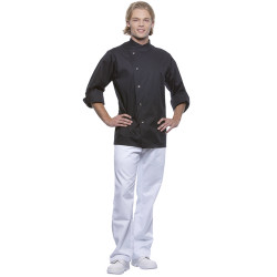 LARS Veste de cuisine homme manches longues en polycoton