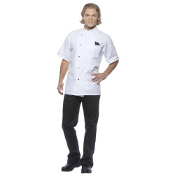 GUSTAVE Veste de cuisine homme manches courtes