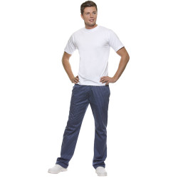 Habimat - Pantalon de cuisine  Couleur Blanc taille, Réglable élastique