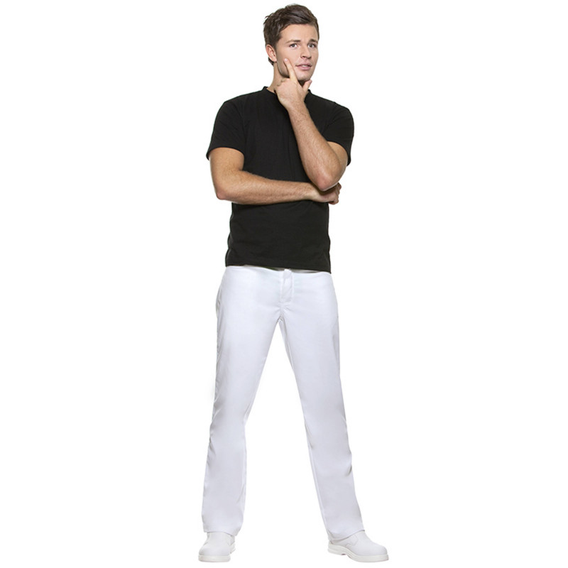MANOLO Pantalon de service homme polycoton blanc