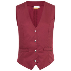 LENA Gilet de service femme en polycoton bordeaux