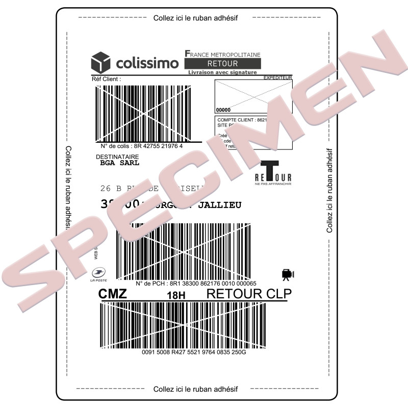 Etiquette de retour Colissimo