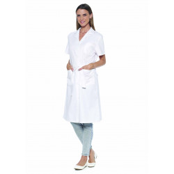 JULIE Blouse médicale blanche femme manches courtes 