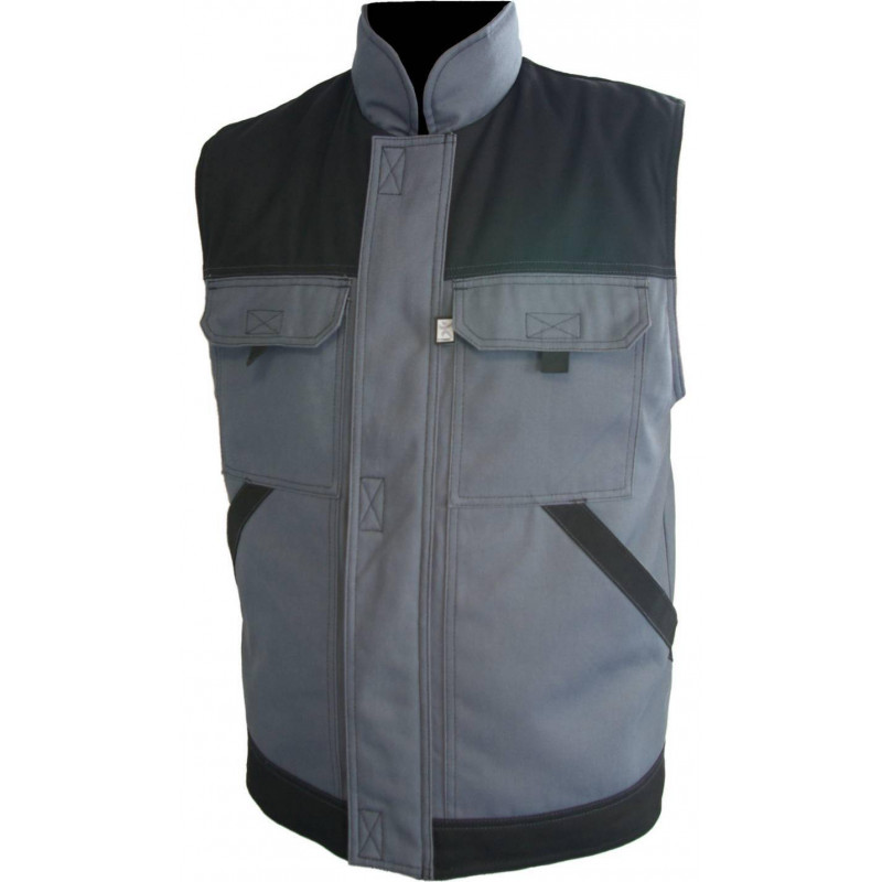 TYPHON gilet de travail doublé polaire polycoton gris/noir