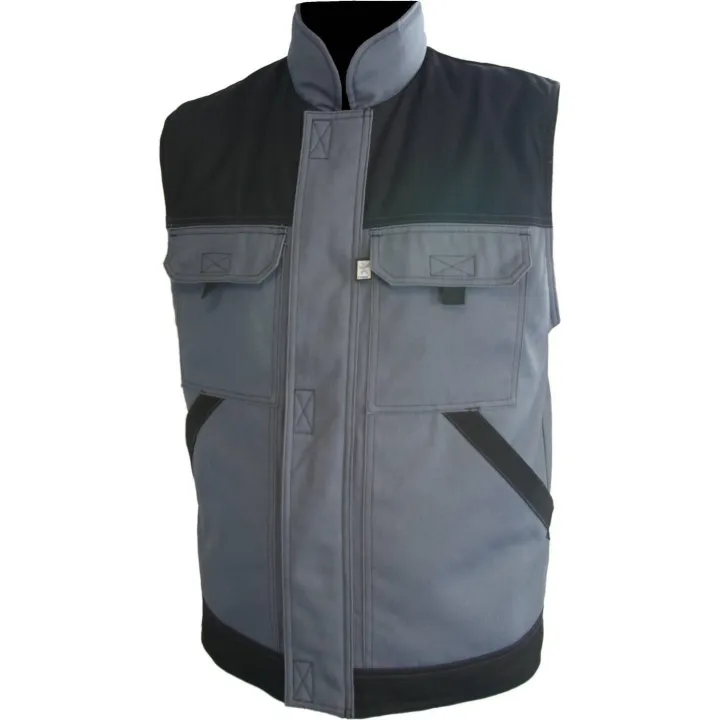 TYPHON gilet de travail doubl&eacute; polaire polycoton gris/noir