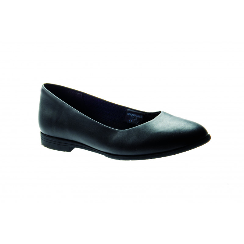 ballerines cuir lisse noir, chaussures femme grande taille