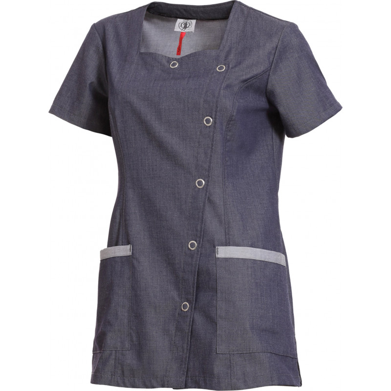 FIONA Tunique medicale femme bleu denim