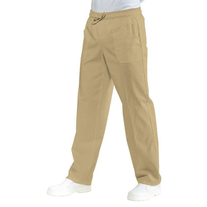 Pantalon &eacute;lastique mixte polycoton