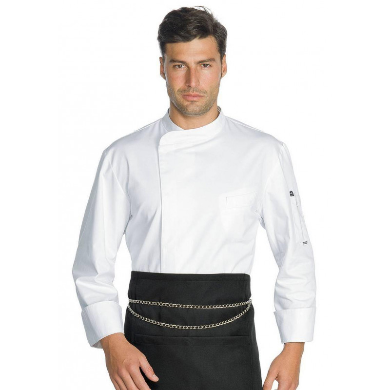  MADISON Veste de cuisine manches longues blanche coton ISACCO