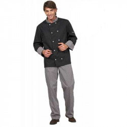 Veste de cuisine noire manches longues BLACK AND STRIPE