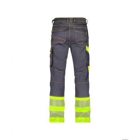 Pantalon Stretch Hv Gris / Jaune