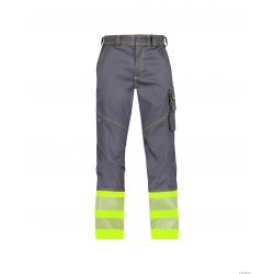 Pantalon Stretch Hv Gris / Jaune