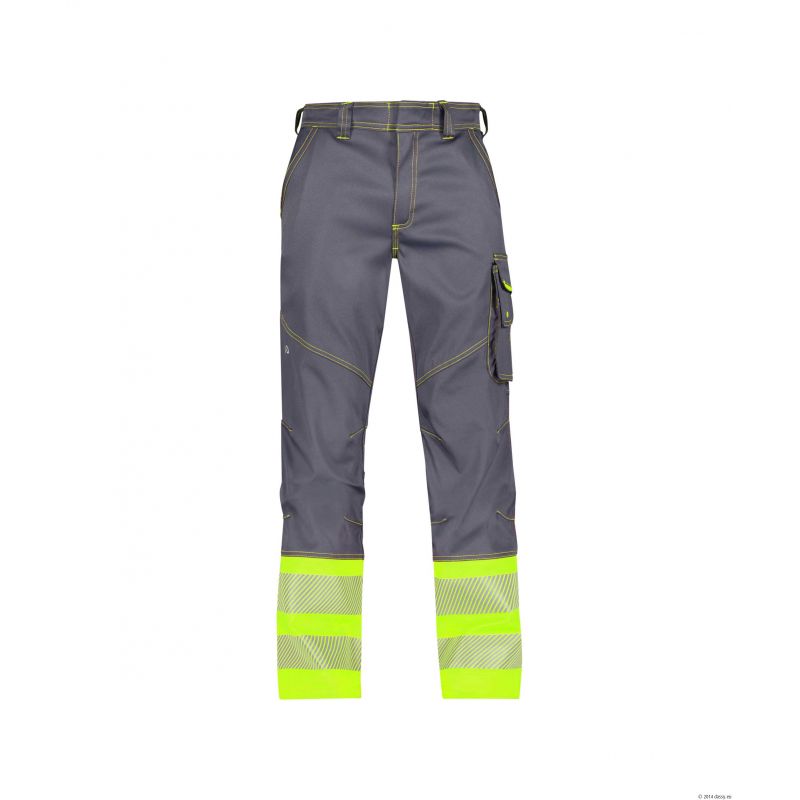 Pantalon Stretch Hv Gris / Jaune