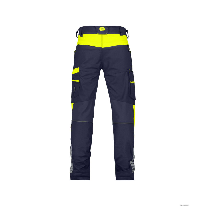 Pantalon De Travail Stretch Bleu Nuit / Jaune