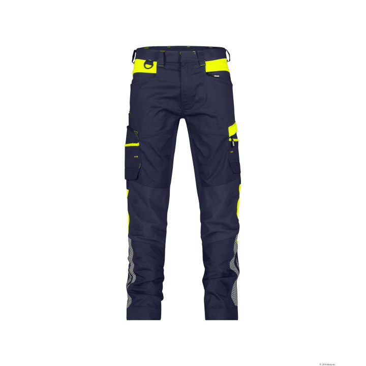 Pantalon De Travail Stretch Bleu Nuit / Jaune
