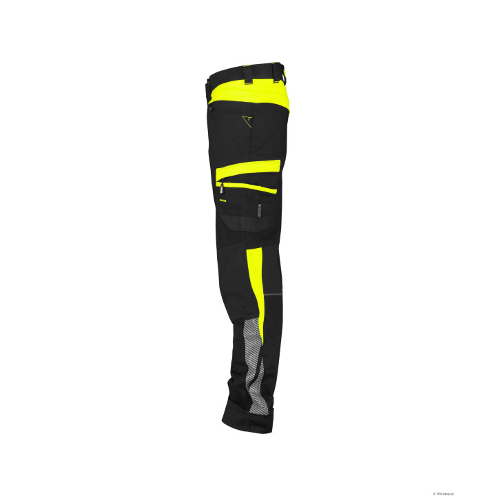Pantalon De Travail Stretch Bleu Nuit / Jaune