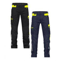 HONG KONG Pantalon De Travail Stretch Bleu Nuit / Jaune