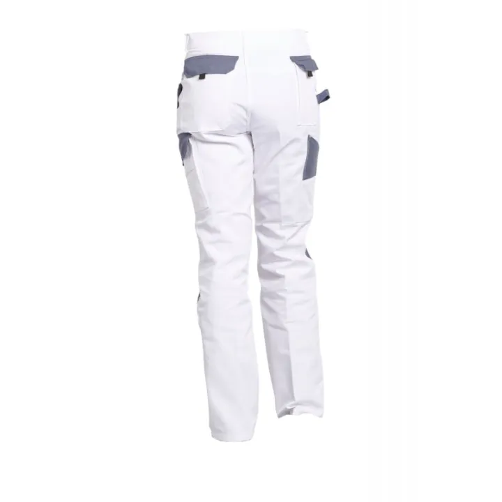 TYPHON Pantalon de travail Blanc/Gris poche genouill&egrave;res