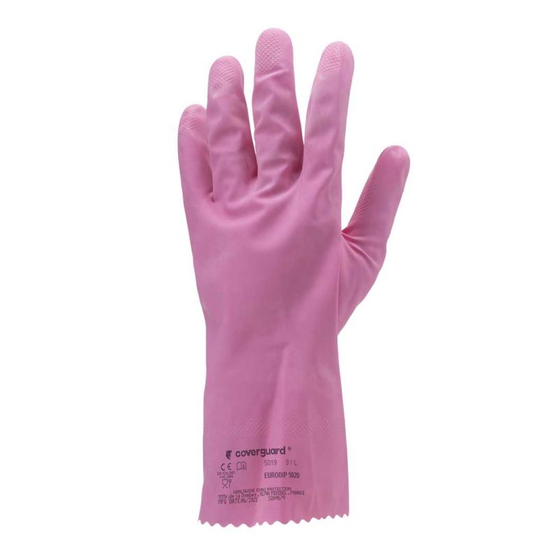 Paire de gants latex naturel ménage standard rose LIVRAISON 24/48H