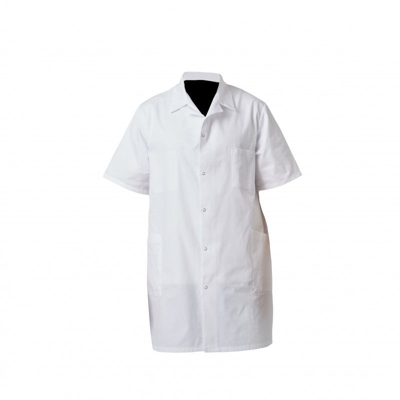 BLOUSE MEDICALE HOMME MANCHE COURTE A PRESSION INOX