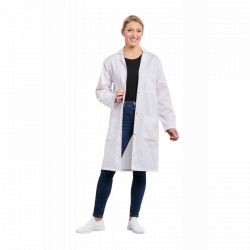 FLORA Blouse médicale blanche femme à pression