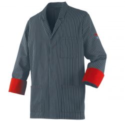 Veste De Cuisine Boucher Raye Noir/blanc