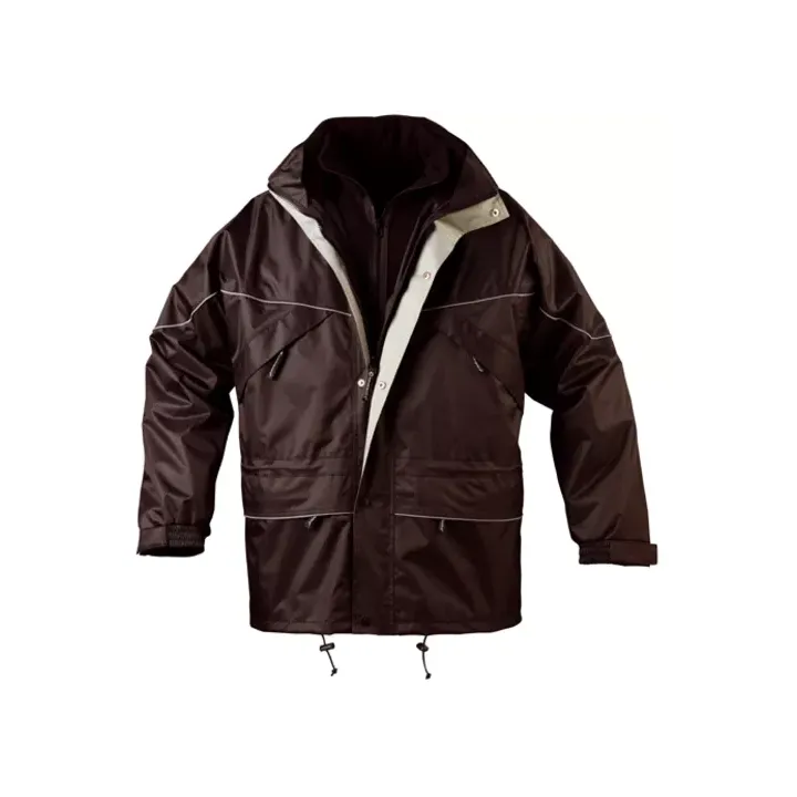 ISA parka de travail chaude polyester imperm&eacute;able 3 en 1 avec veste polaire amovible