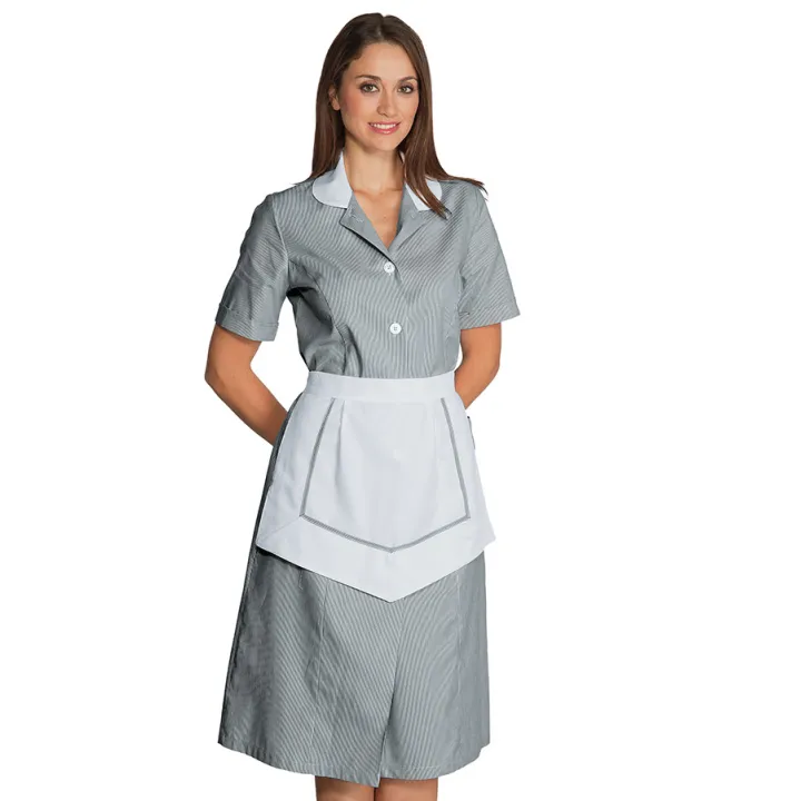 Blouse De Travail Femme Mc Avec Tablier Int&eacute;gr&eacute; Lipari