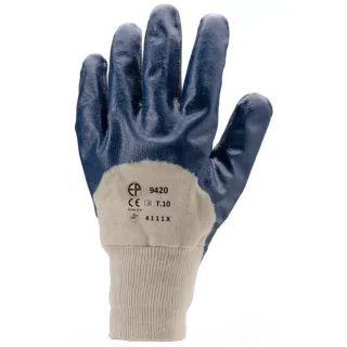 Lot 10 paires de gants nitrile bleu dos a&eacute;r&eacute;, &eacute;conomique