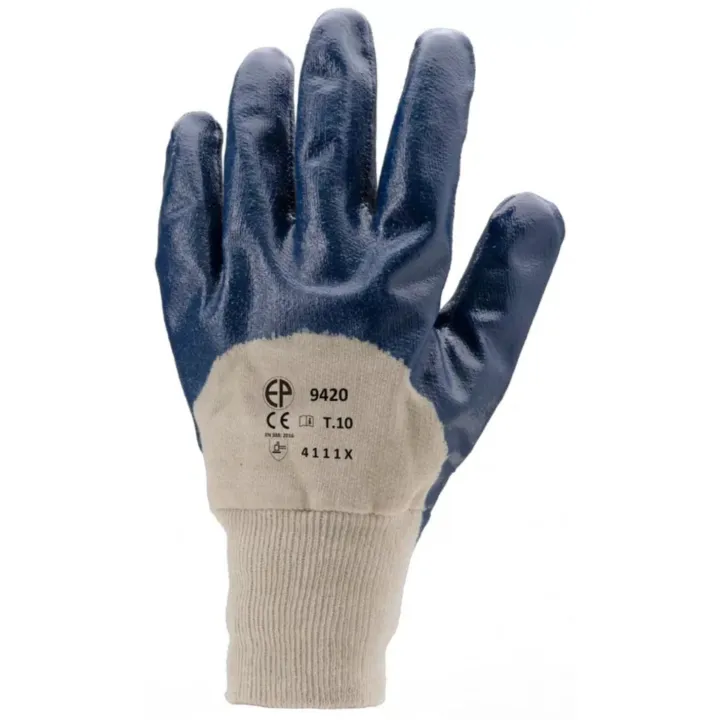 Lot 10 paires de gants nitrile bleu dos a&eacute;r&eacute;, &eacute;conomique
