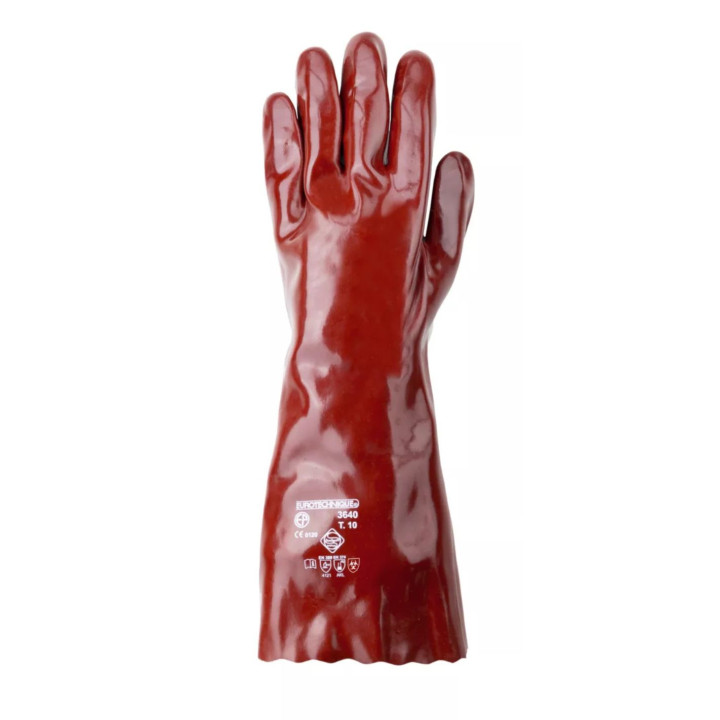 Lot 10 paires de gants PVC 40 cm Super Actifresh, chimique