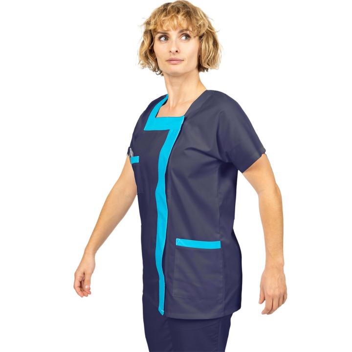 TESS TUNIQUE MEDICALE FEMME COL CARRE