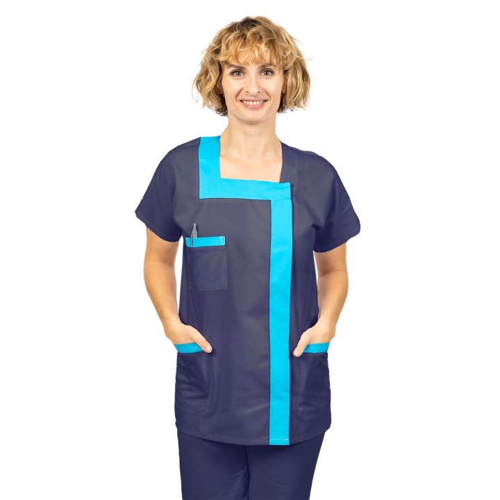 TESS TUNIQUE MEDICALE FEMME COL CARRE