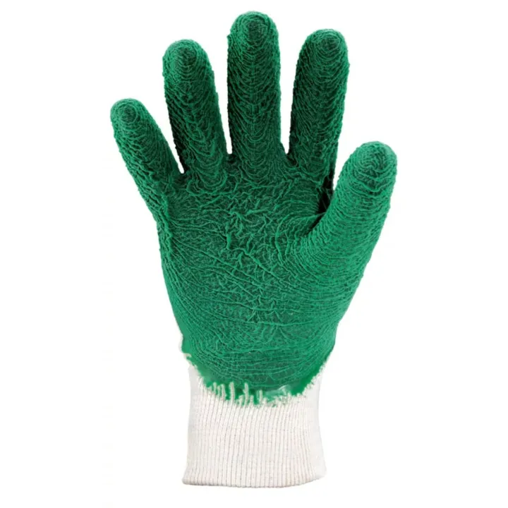 Gant de jardinage latex cr&ecirc;p&eacute; vert
