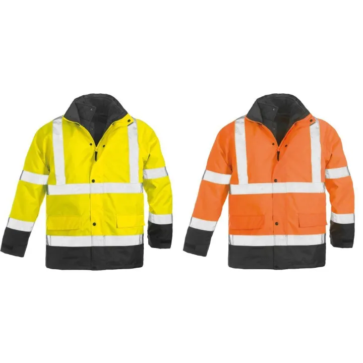  ROADWAY Parka de travail chaude polyester matelass&eacute;e multipoches 3 en 1 haute visibilit&eacute;