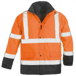  ROADWAY Parka de travail chaude polyester matelassée multipoches 3 en 1 haute visibilité