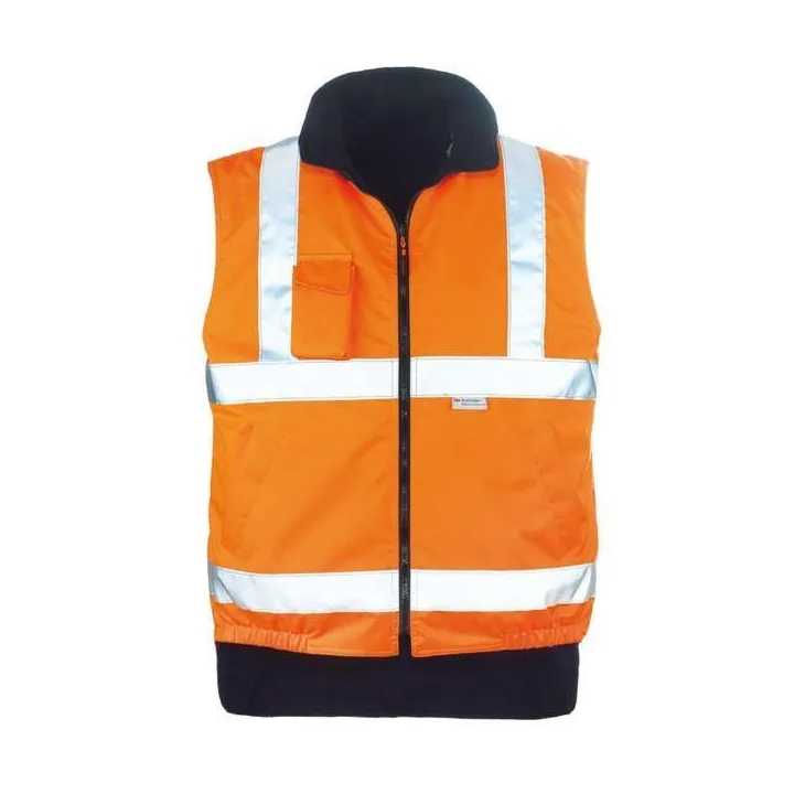 HIWAY gilet de travail polaire chaud polyester doubl&eacute;e haute visibilit&eacute; 