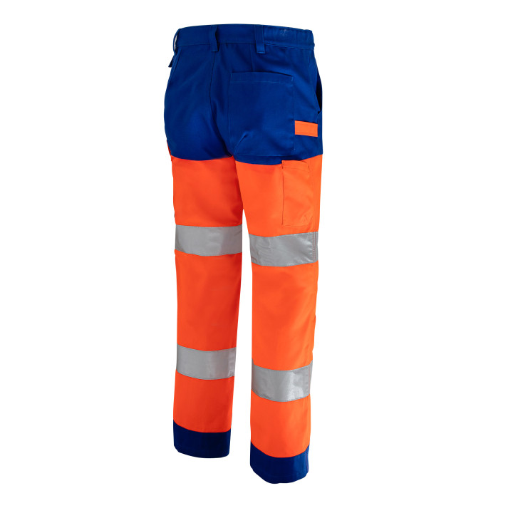 LUKLIGHT Pantalon de travail fluo taille semi &eacute;lastiqu&eacute;e