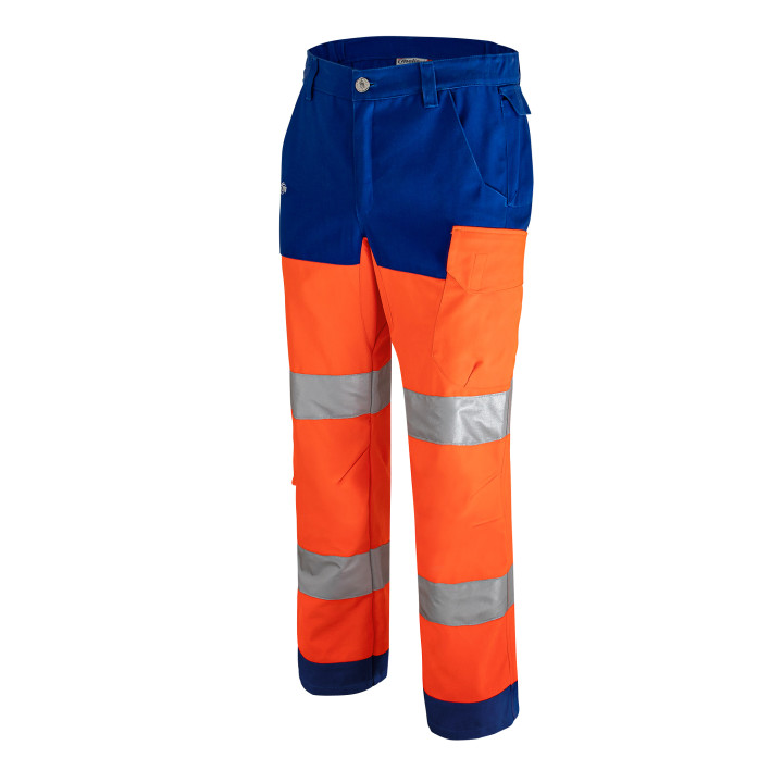 LUKLIGHT Pantalon de travail fluo taille semi &eacute;lastiqu&eacute;e