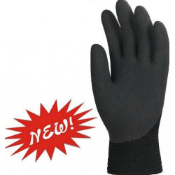 Lot de 10 gants EUROWINTER enduit latex noir, dos aéré