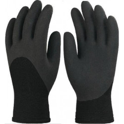 Lot de 10 gants EUROWINTER enduit latex noir, dos aéré