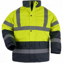 ROADWAY Parka de travail chaude polyester doublée matelassée haute visibilité 