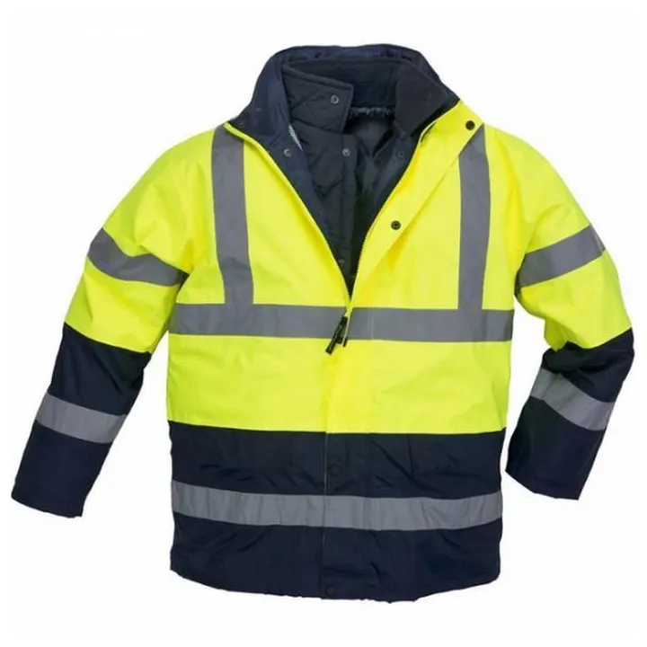  ROADWAY Parka de travail chaude polyester matelass&eacute;e multipoches 3 en 1 haute visibilit&eacute;