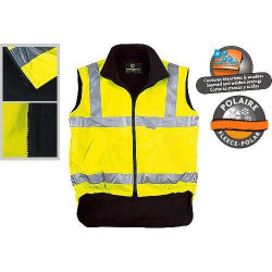 HIWAY gilet de travail polaire chaud polyester doublée haute visibilité 