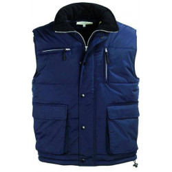 PONANT gilet de travail chaud polyester doublée taffetas et matelassé avec toucher peau de pèche