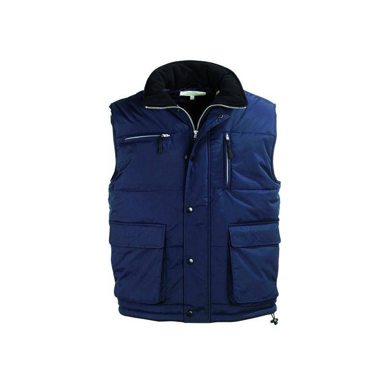 PONANT gilet de travail chaud polyester doublée taffetas et matelassé avec toucher peau de pèche