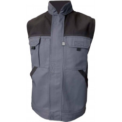 TYPHON gilet de travail coton/polyester multipoches gris/noir