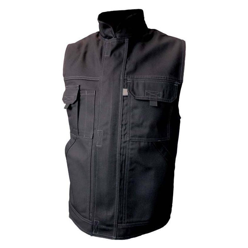 TYPHON gilet de travail coton/polyester multipoches noir