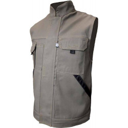 TYPHON gilet de travail coton/polyester multipoches olive