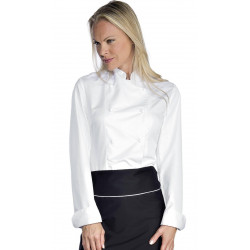 Veste de cuisine satin LADY femme manches longues